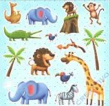 Premium Glitter Scrapbook paper Zoo 187