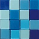 Acryl-Mosaik, 1x1 cm, transparent, azurblau