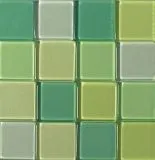 Acryl-Mosaik, 1x1 cm, transparent, lindgr�n