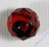 Glasschliffperle Briolette 12mm dunkelrot schwarz
