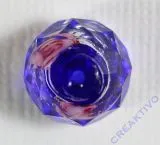 Glasschliffperle Rosenperle 12mm blau