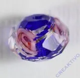 Glasschliffperle Rosenperle 12mm blau