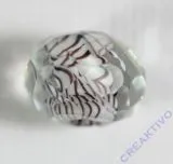Glasschliffperle Streifenperle 12mm wei�