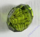 Glasschliffperle Streifenperle 12mm hellgr�n