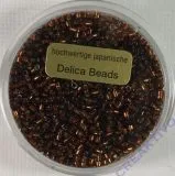 Pracht Delica Rocailles 2mm 7g dunkelbraun mit Silbereinzug