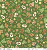 Premium Glitter Scrapbook paper Gingerbread 221
