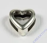 Metall-Zierelement Herz silber
