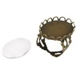 Metall-Fassung Ring mit Zierrand oval altgold (Restbestand)