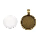 Metall-Fassung Anh�nger rund 2,2cm altgold (Restbestand)