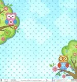 Premium Glitter Scrapbook paper Eulen 126