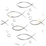 Designkarton Silber - Fische