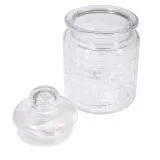 Glas Gef�� mit Glasdeckel Karos, 8cm �