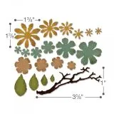 Sizzix Thinlits Die Set 21PK - Small Tattered Florals