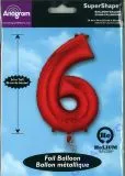 Folien-Ballon 6 rot 86cm