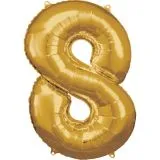 Folien-Ballon 8 gold 86cm