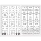 Sticker Zahlen und Monate silber (Restbestand)