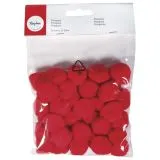 Pompons 25mm 35 St�ck rot