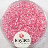 Rocailles 2,6mm � mit Silbereinzug ros�