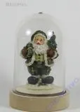 Plastikglas Glocke auf Holzfu�, H 18 cm, D: 11 cm