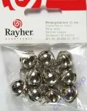 Rayher Metallgl�ckchen kugelf�rmig 15mm platin 10 St�ck