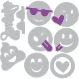 Sizzix Thinlits W/Textured Impressions By Lindsey Serata - Emojis