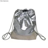 Metallic Kunstlederstoff brillant silber