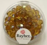 Glas-Schliffperlen, 6 mm � irisierend topas
