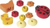 Holzperlen Mix Marienk�fer 11 St�ck
