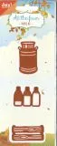 Stanze Milchkanne Milchflaschn und Kiste