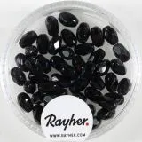 Glas-Schliffperlen, Olive 6x4 mm schwarz (nicht irisierend)