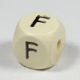 Holz-Buchstabenperle F