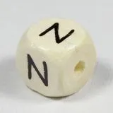 Holz-Buchstabenperle N