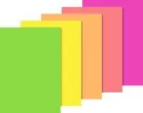 Neonpapier-Block A4 5 Farben: neon gr�n, neon gelb, neon orange, neon rot, neon pink