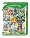 Malen nach Zahlen - 4 Bilder - Fantasiewelt