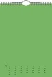 Bastelkalender immerw�hrend A4 Deckblatt: gelb, Monatsbl�tter: farbig (gr�n, blau, rot, gelb)