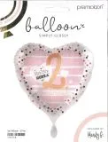 Folienballon 2. Geburtstag Hearts