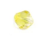 Glas-Facetten-Doppelkegel 14mm indischgelb (Restbestand)