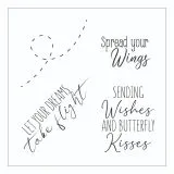 Sizzix Framelits Stanze Set 6PK w/4PK Stamps - Butterfly Wishes