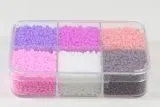 Rocailles Perlenbox satt lila-rosa-wei� ton