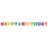 Partykette Happy Birthday holografische Folie 230 cm