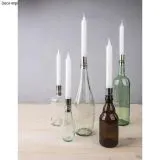 Metall Flaschenkerzenhalter f.Stabkerzen, silber