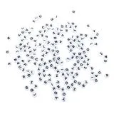 Plastik-Buchstaben-Perlen, 6mm � wei�