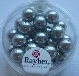 Renaissance Glaswachsperlen, 8 mm � silbergrau