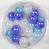 Glasperlen 8mm - blau wei� ton