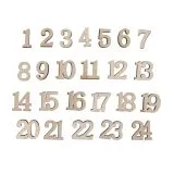 Holz Adventskalenderzahlen 1-24 natur