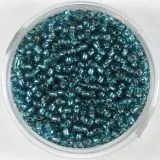 Pracht Rocailles 2,6mm silbereinzug petrol