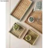 Holz Deko Tablett Set