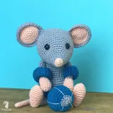 Amigurumi H�kelset Eddy Mouse 20cm