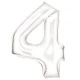 Folien-Ballon 4 Silk Lustre White 86cm