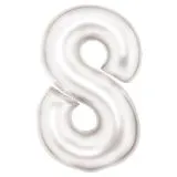 Folien-Ballon 8 Silk Lustre White 86cm